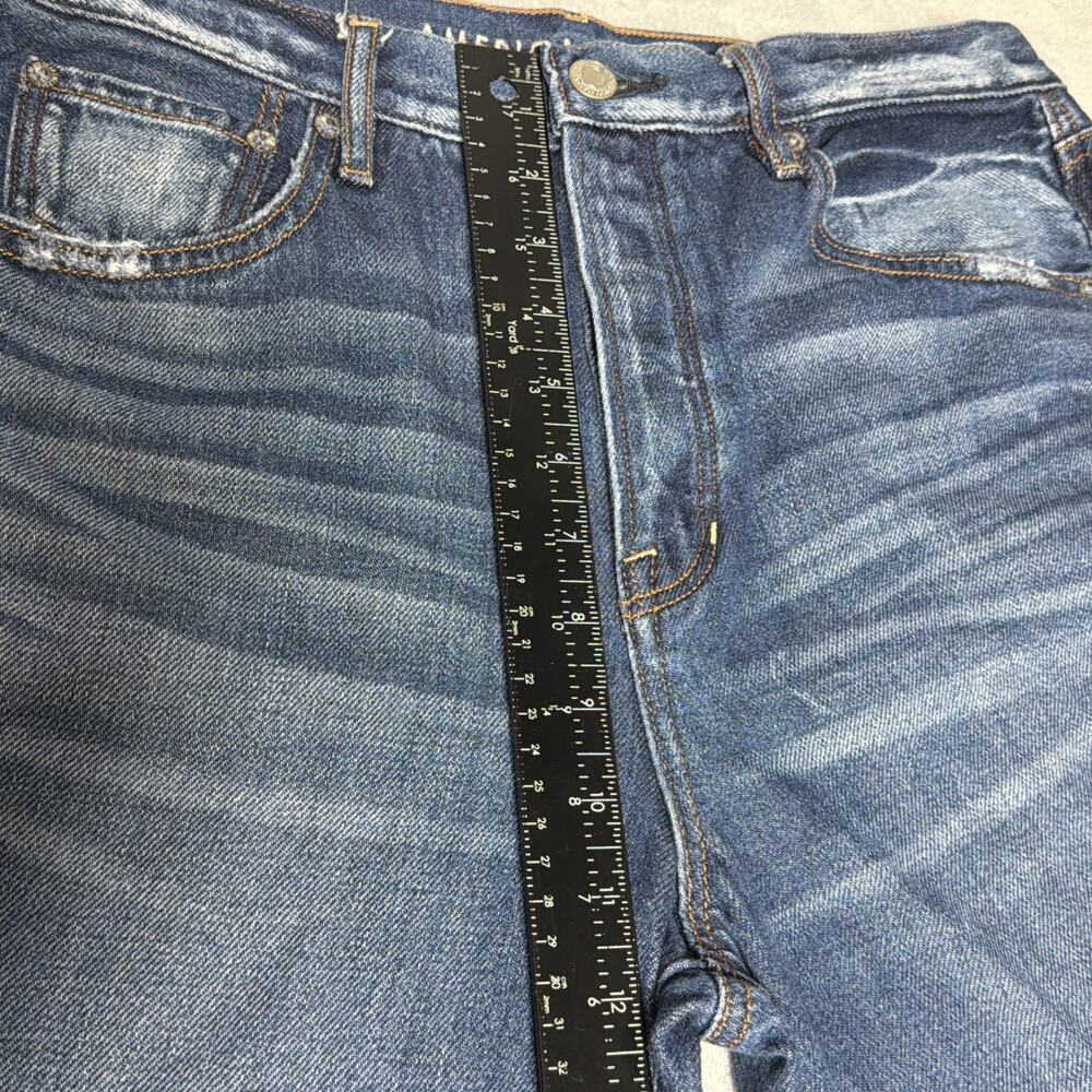 American Eagle Distressed Wide Leg Crop - Size 10 Long - Button Fly/Raw Hem - Picture 2 of 16